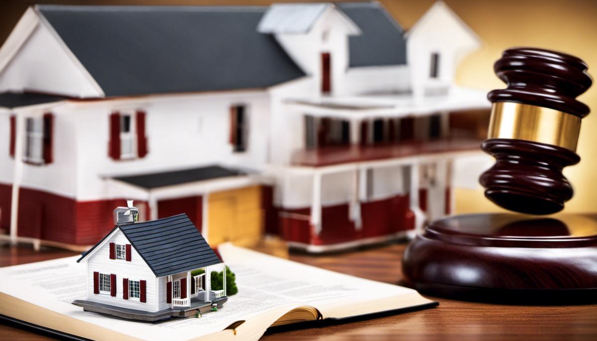 Illustration of a gavel and a house representing Maryland eviction laws