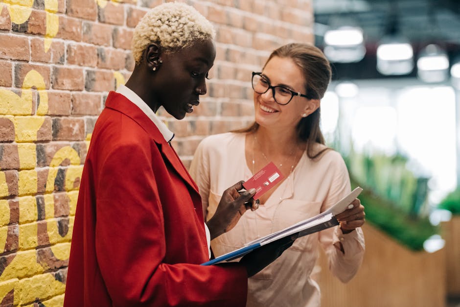 A realistic image of a landlord and tenant discussing a rent payment plan agreement at a table with documents and pens in front of them